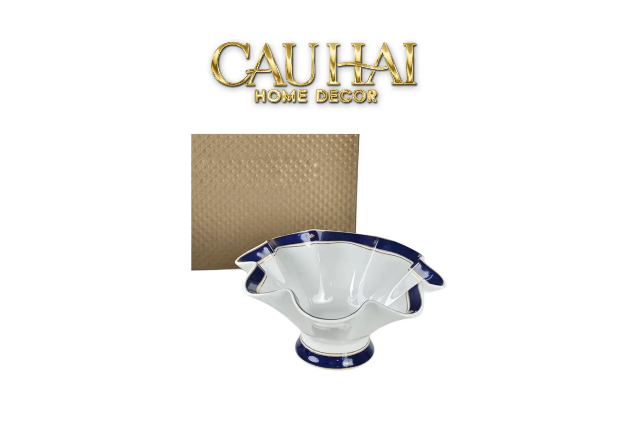 Maison Couture - Đĩa Trái Cây Belle Vie Luxe Blanc & Bleu Minuit Signature Fluid Plateau-SET CHÉN DĨA-CẬU HAI HOME DECOR
