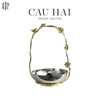 Maison Couture - Đĩa Trái Cây Elysian Platinum Canary In Bloom 22x33-LY THỦY TINH-CẬU HAI HOME DECOR