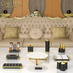 Maison Couture - Đĩa Trái Cây Khay Triptyque Golden Bamboo Decorative Trays-CẬU HAI HOME DECOR