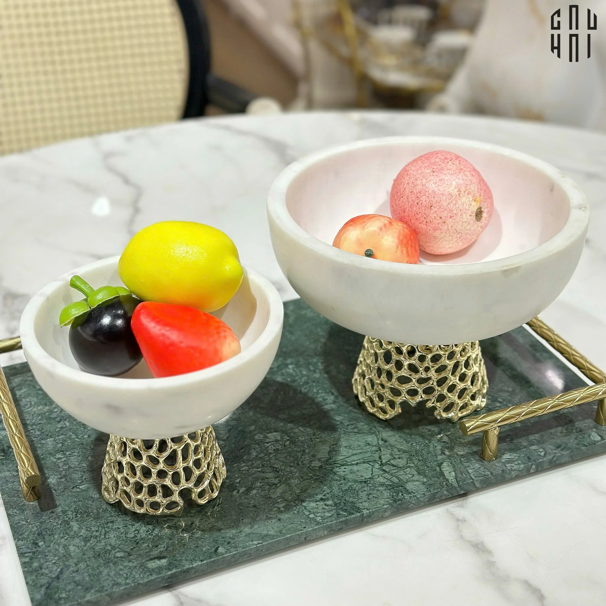 Maison Couture - Đĩa Trái Cây Marble Stone Fruit Bowl - Arthur Prime Size M 14x17-SET CHÉN DĨA-CẬU HAI HOME DECOR