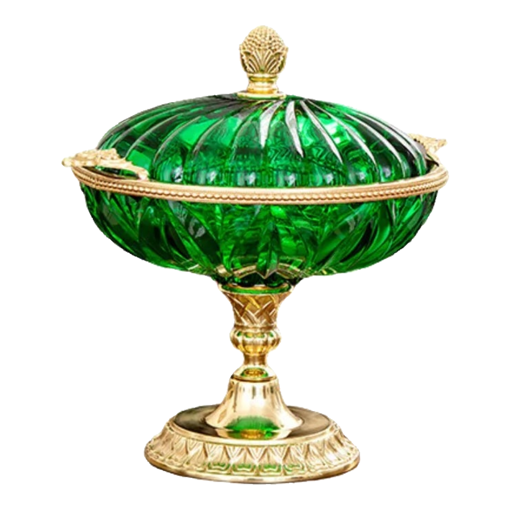 Maison Couture - Đĩa Trái Cây Pha Lê Brasson Emerald Cristalleries Fruit Bowl H24