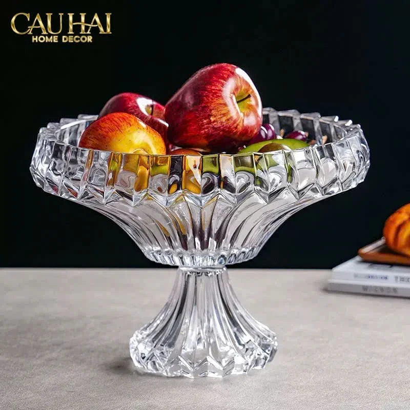 Maison Couture - Đĩa Trái Cây Pha Lê Lumière Couronne Cristalleries Fruit Bowl 22x30-Đĩa Trái Cây-CẬU HAI HOME DECOR