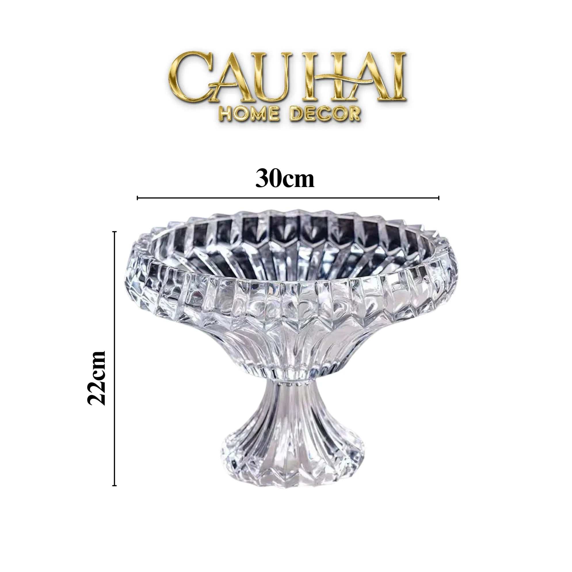 Maison Couture - Đĩa Trái Cây Pha Lê Lumière Couronne Cristalleries Fruit Bowl 22x30-Đĩa Trái Cây-CẬU HAI HOME DECOR