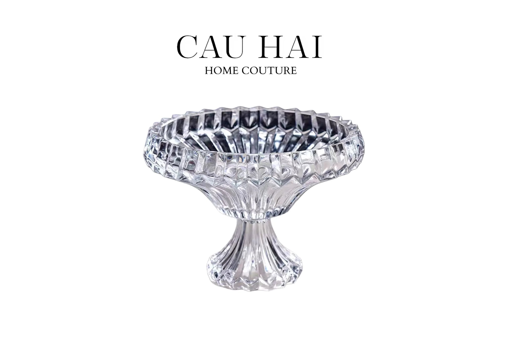 Maison Couture - Đĩa Trái Cây Pha Lê Lumière Couronne Cristalleries Fruit Bowl 22x30-Đĩa Trái Cây-CẬU HAI HOME DECOR