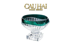 Maison Couture - Đĩa Trái Cây Pha Lê Màu Ngọc Lục Bảo Émeraude Cristalleries Fruit Bowl-CẬU HAI HOME DECOR
