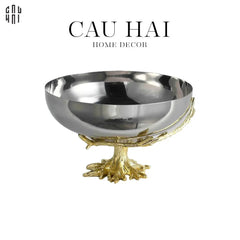 Maison Couture - Đĩa Trái Cây Platinum Regal Métallique Bowl 22x14.5-CẬU HAI HOME DECOR