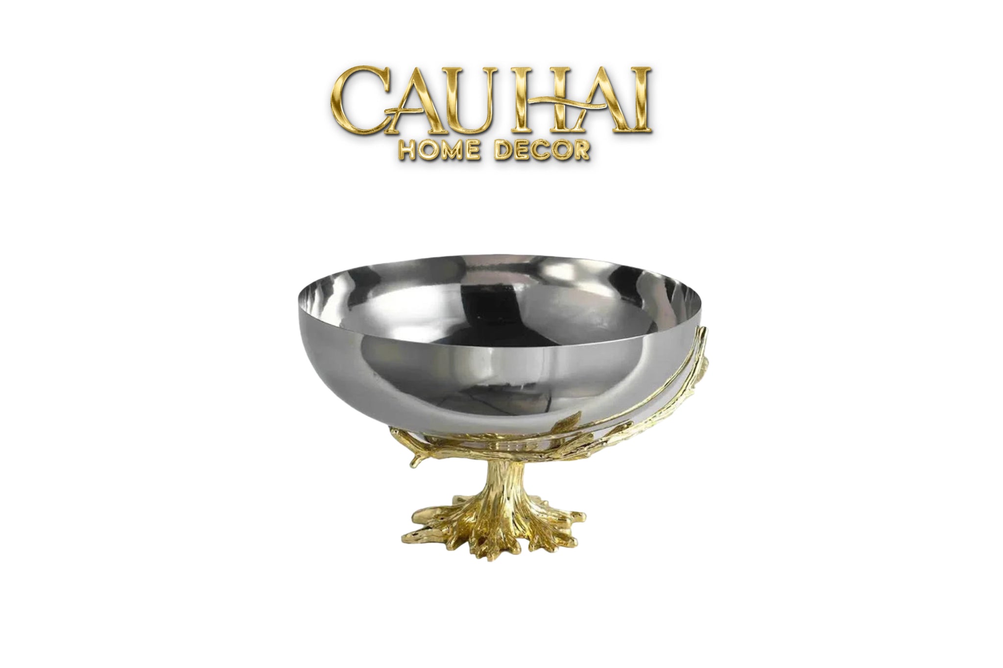 Maison Couture - Đĩa Trái Cây Platinum Regal Métallique Bowl 22x14.5-SET CHÉN DĨA-CẬU HAI HOME DECOR