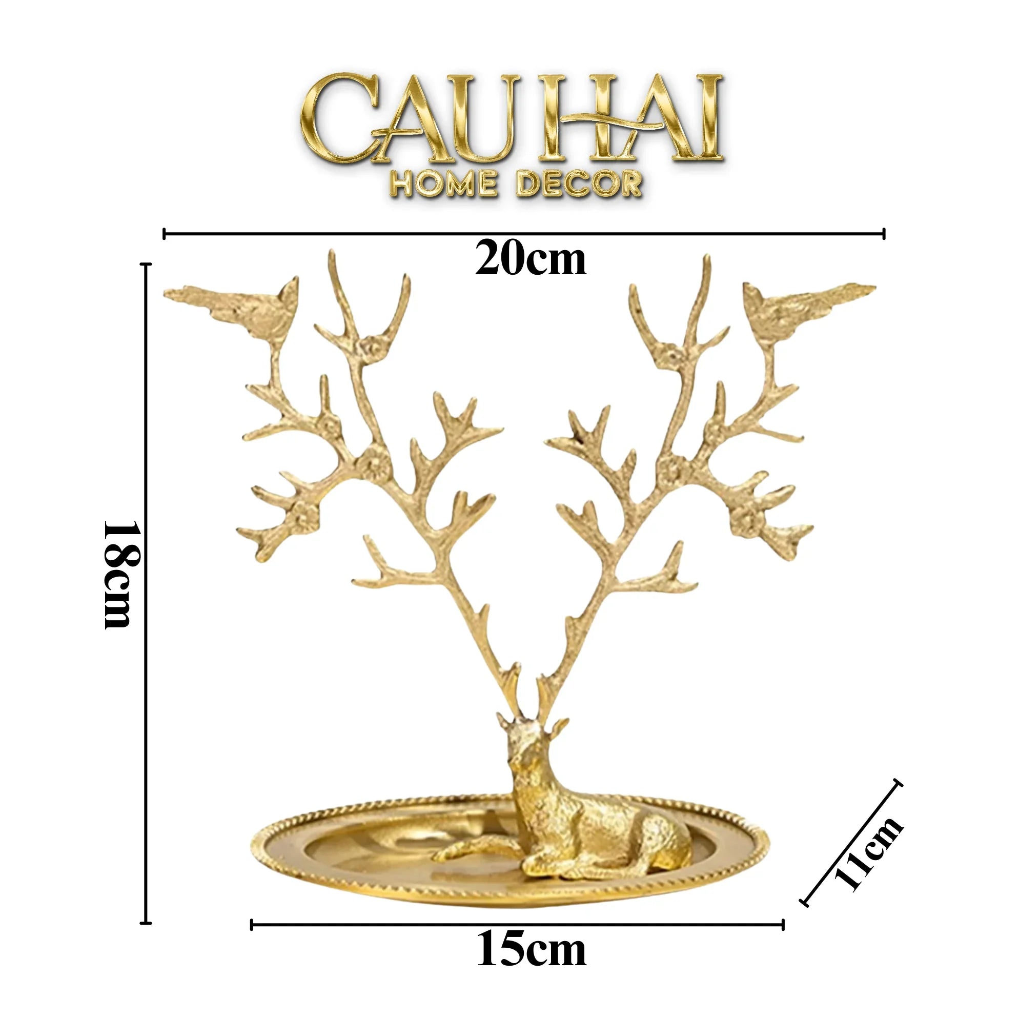 Maison Couture - Đĩa Trang Sức Arbre à Bijoux Antler Doré-CẬU HAI HOME DECOR