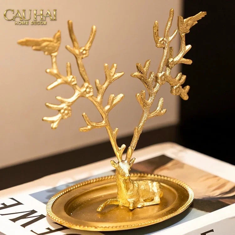 Maison Couture - Đĩa Trang Sức Arbre à Bijoux Antler Doré-SET CHÉN DĨA-Đối tác tại Trung Quốc theo từng đơn đặt hàng-CẬU HAI HOME DECOR