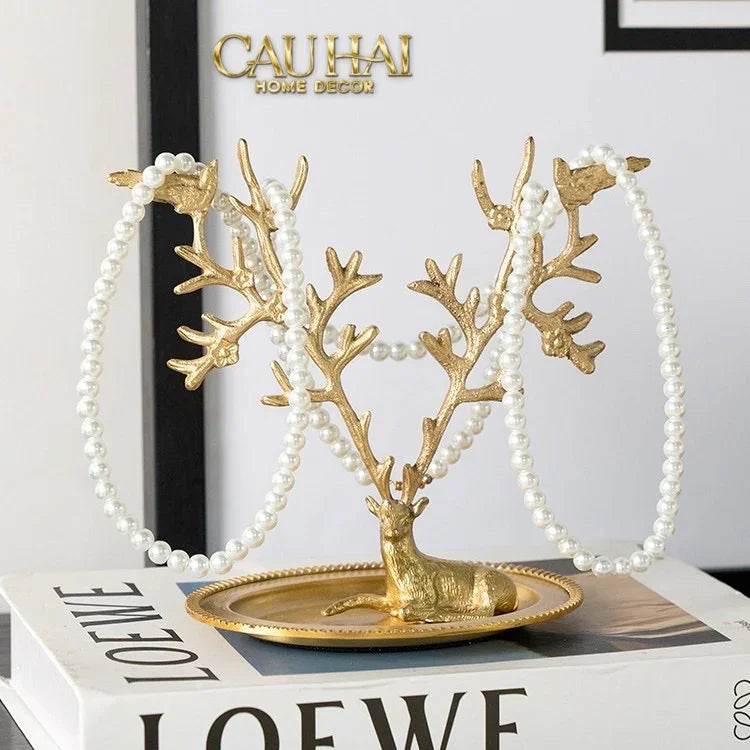 Maison Couture - Đĩa Trang Sức Arbre à Bijoux Antler Doré-SET CHÉN DĨA-Đối tác tại Trung Quốc theo từng đơn đặt hàng-CẬU HAI HOME DECOR