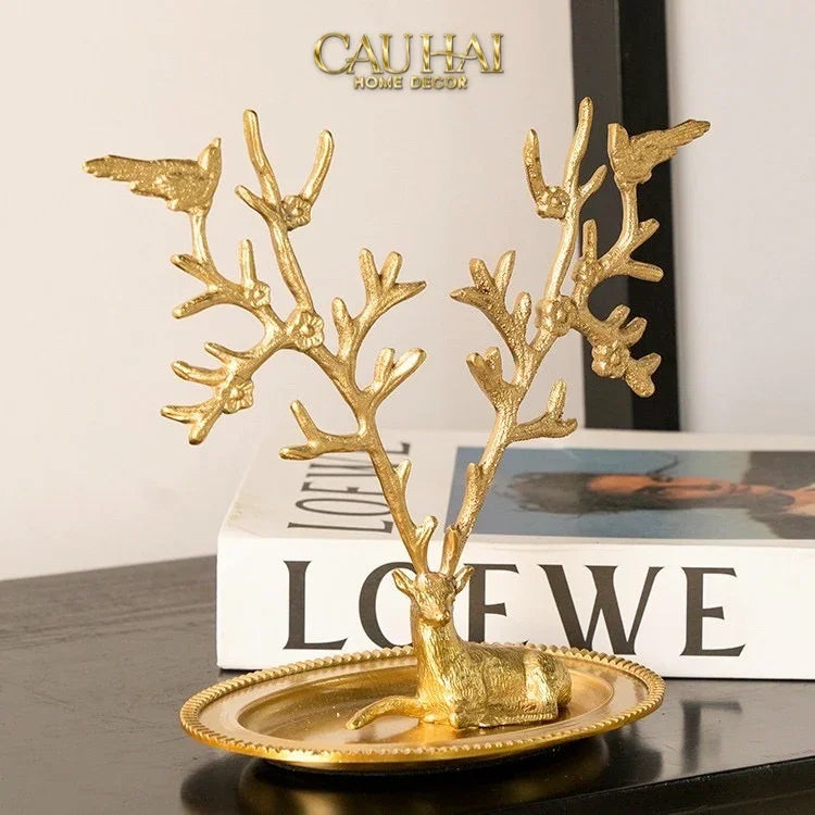 Maison Couture - Đĩa Trang Sức Arbre à Bijoux Antler Doré-SET CHÉN DĨA-Đối tác tại Trung Quốc theo từng đơn đặt hàng-CẬU HAI HOME DECOR