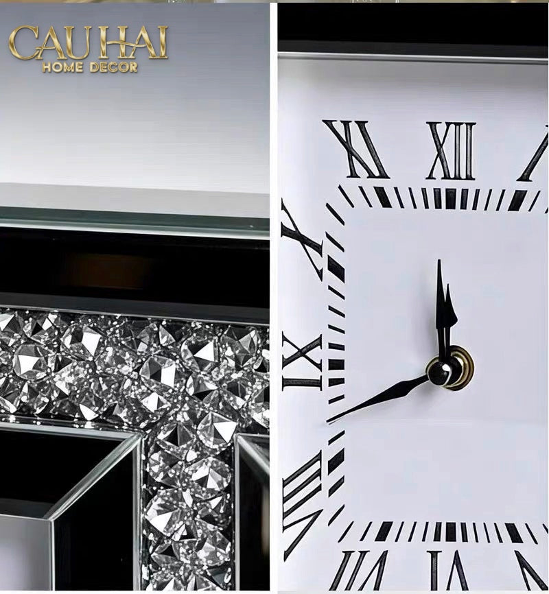 Maison Couture - Đồng Hồ Để Bàn Mirror Starlight Pavé Cristal-Đồng hồ để bàn-CẬU HAI HOME DECOR-CẬU HAI HOME DECOR