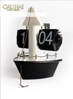 Maison Couture - Đồng Hồ Lật Retro Tàu Biển Flip Clock Cruise Ship 21x8x17-CẬU HAI HOME DECOR