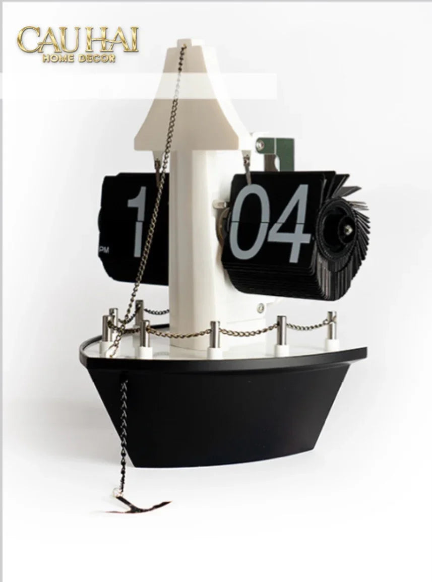 Maison Couture - Đồng Hồ Lật Retro Tàu Biển Flip Clock Cruise Ship 21x8x17-ĐỒNG HỒ-CẬU HAI HOME DECOR-CẬU HAI HOME DECOR