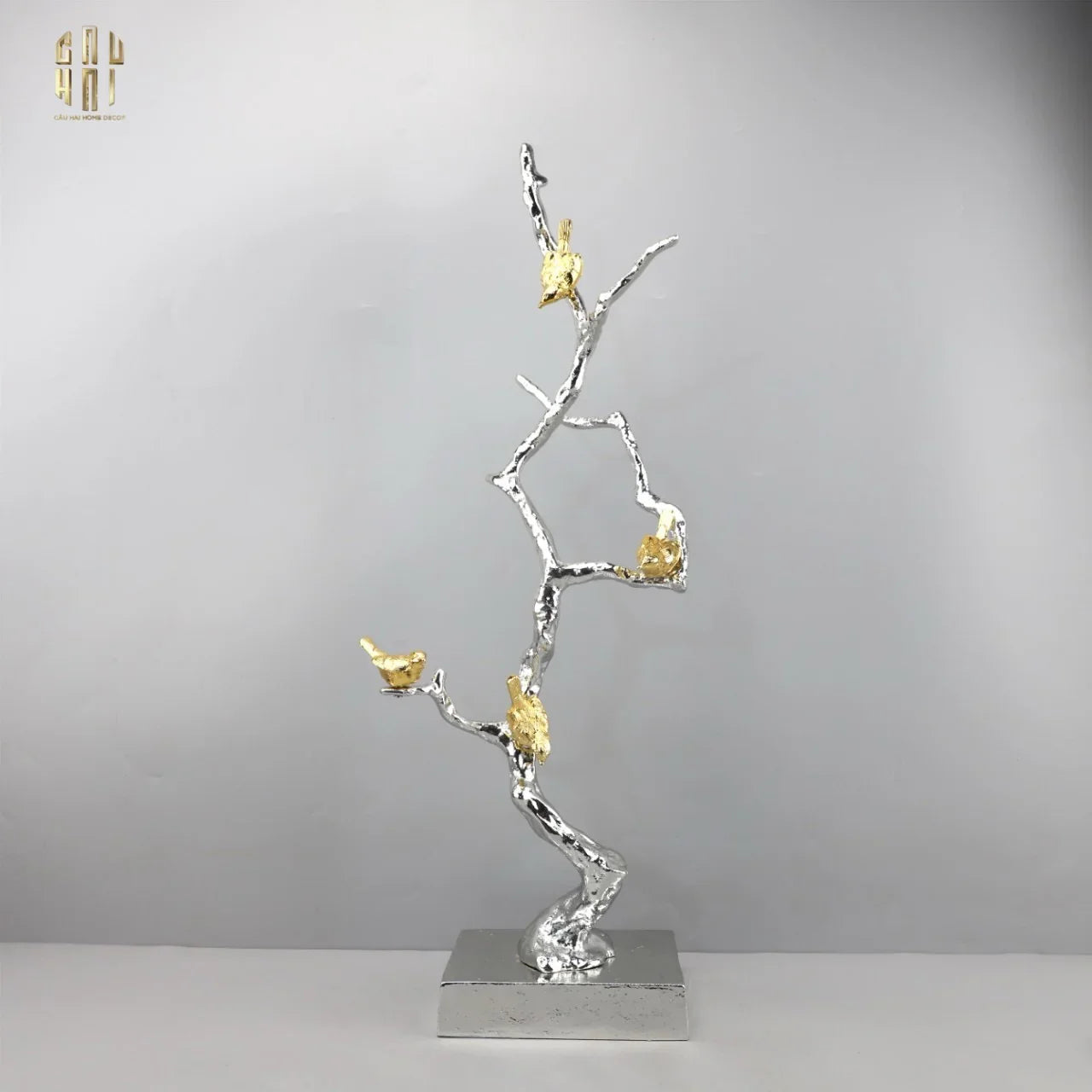 Maison Couture Elysian - Tượng Nhánh Cây Đồng Mạ Bạc Platinum Argente Imperium Jardin 25x70-TƯỢNG TRANG TRÍ-CẬU HAI HOME DECOR