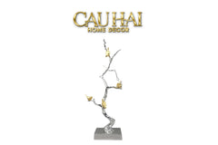 Maison Couture Elysian - Tượng Nhánh Cây Đồng Mạ Bạc Platinum Argente Imperium Jardin 25x70-TƯỢNG TRANG TRÍ-CẬU HAI HOME DECOR