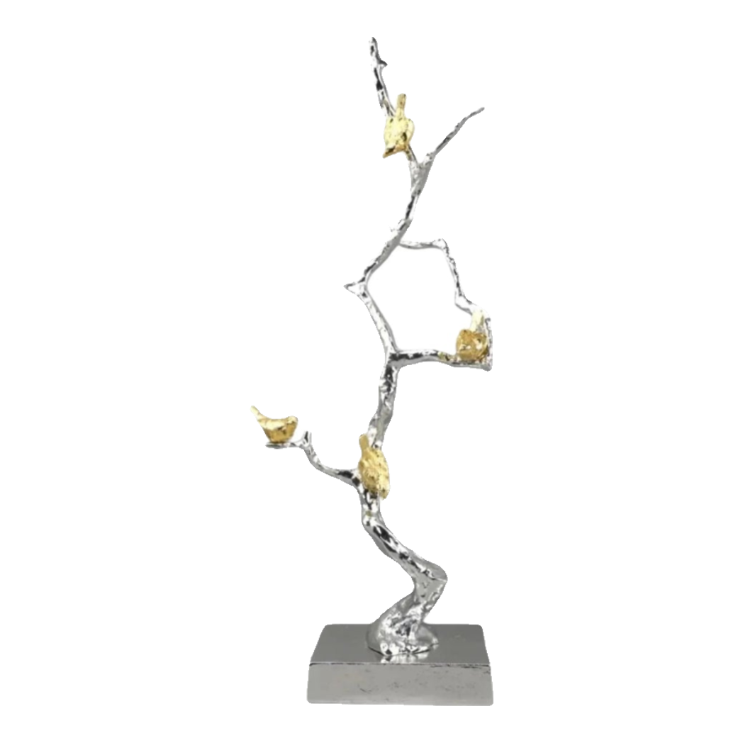 Maison Couture Elysian - Tượng Nhánh Cây Đồng Mạ Bạc Platinum Argente Imperium Jardin 25x70