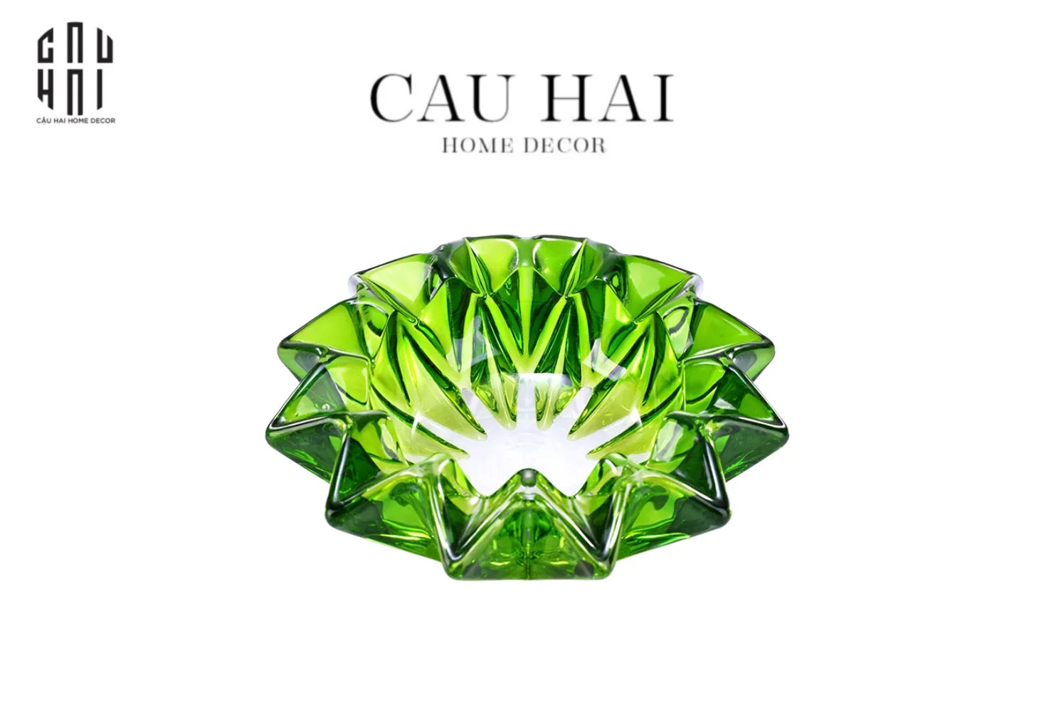 Maison Couture - Gạt Tàn Pha Lê Lục Bảo Émeraude Cristalleries Décor Ashtrays S9-Gạt Tàn-CẬU HAI HOME DECOR