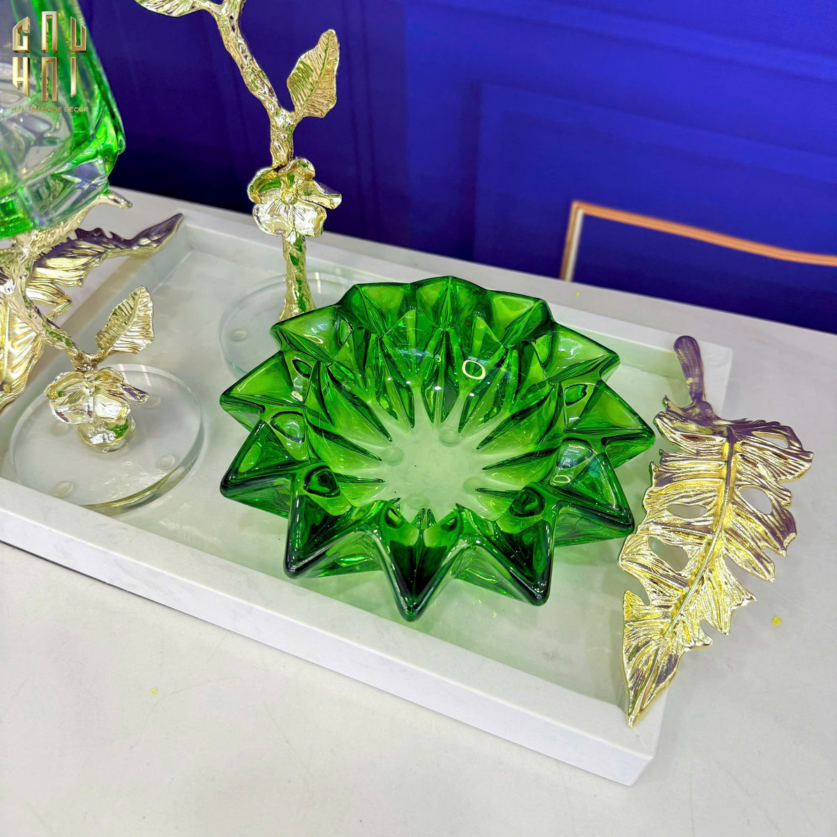 Maison Couture - Gạt Tàn Pha Lê Lục Bảo Émeraude Cristalleries Décor Ashtrays S9-Gạt Tàn-CẬU HAI HOME DECOR