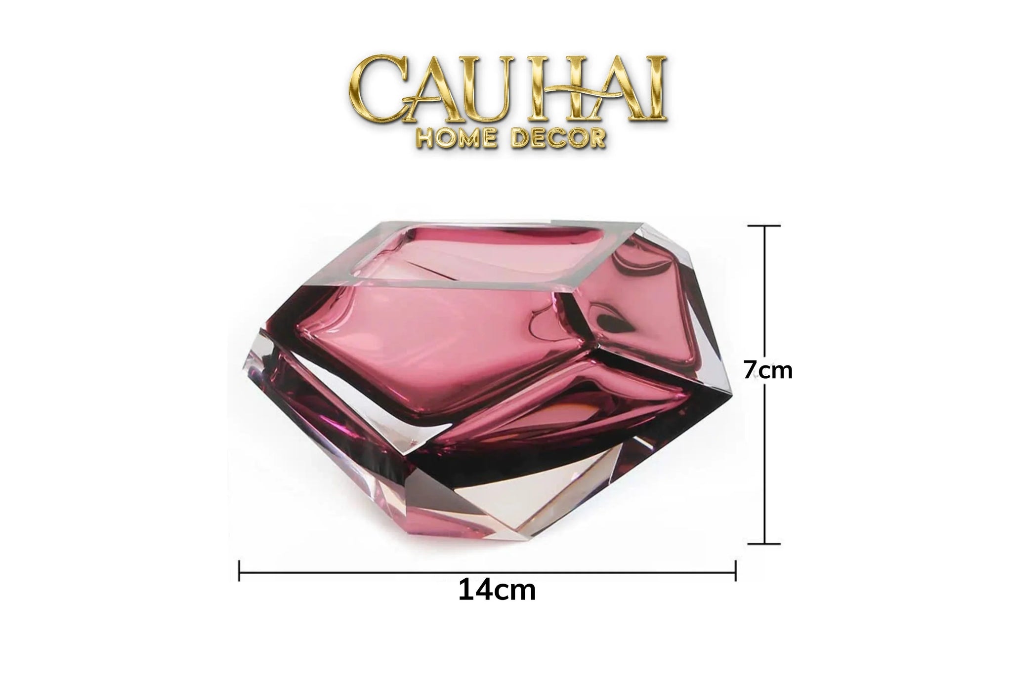 Maison Couture - Gạt Tàn Pha Lê Ruby Cristallerie Rouge Ambré Diamant Ashtray 7x14-Gạt Tàn-CẬU HAI HOME DECOR