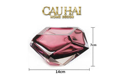 Maison Couture - Gạt Tàn Pha Lê Ruby Cristallerie Rouge Ambré Diamant Ashtray 7x14-Gạt Tàn-CẬU HAI HOME DECOR