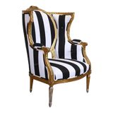 Maison Couture - Ghế Bành Fauteuil Louis XVI Medallion Rayé Bois Doré-NỘI THẤT-Đối tác tại Trung Quốc theo từng đơn đặt hàng-CẬU HAI HOME DECOR