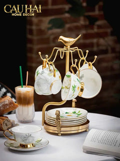 Maison Couture - Giá Treo Tách Trà Bằng Đồng Emperor Bird Cup Stand H36-BỘ BÌNH TRÀ-CẬU HAI HOME DECOR