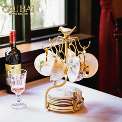 Maison Couture - Giá Treo Tách Trà Bằng Đồng Emperor Bird Cup Stand H36-BỘ BÌNH TRÀ-CẬU HAI HOME DECOR