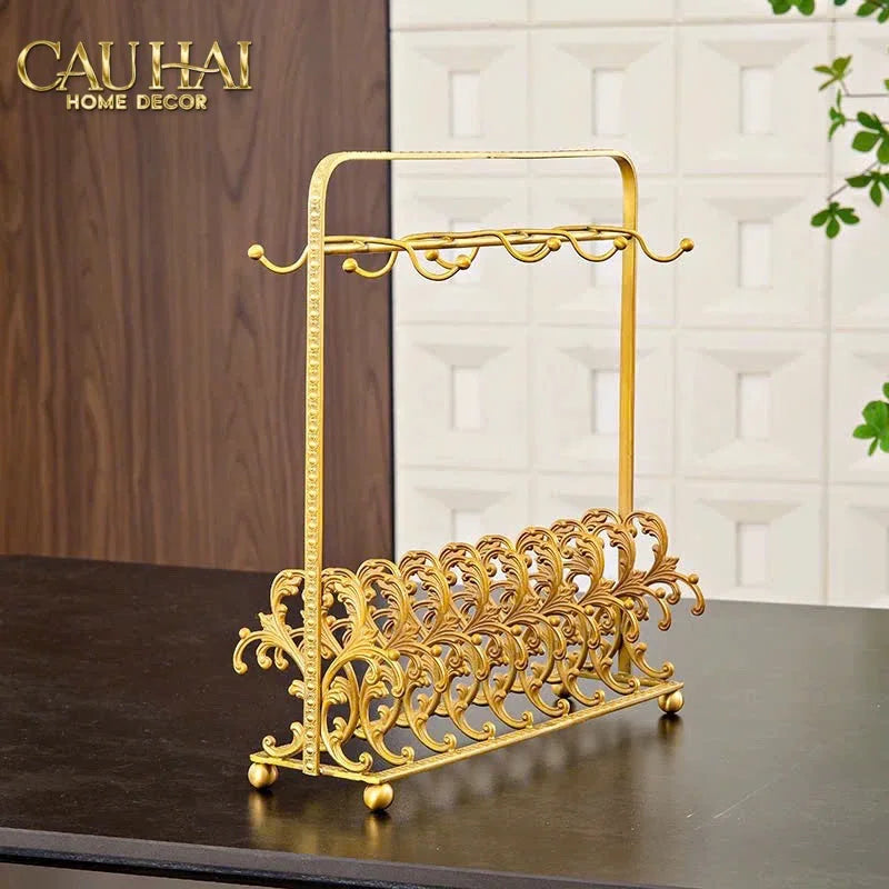 Maison Couture - Giá Treo Tách Trà Bằng Đồng Présentoir de Tasses Papillon en Laiton Doré 31x35-BỘ BÌNH TRÀ-CẬU HAI HOME DECOR