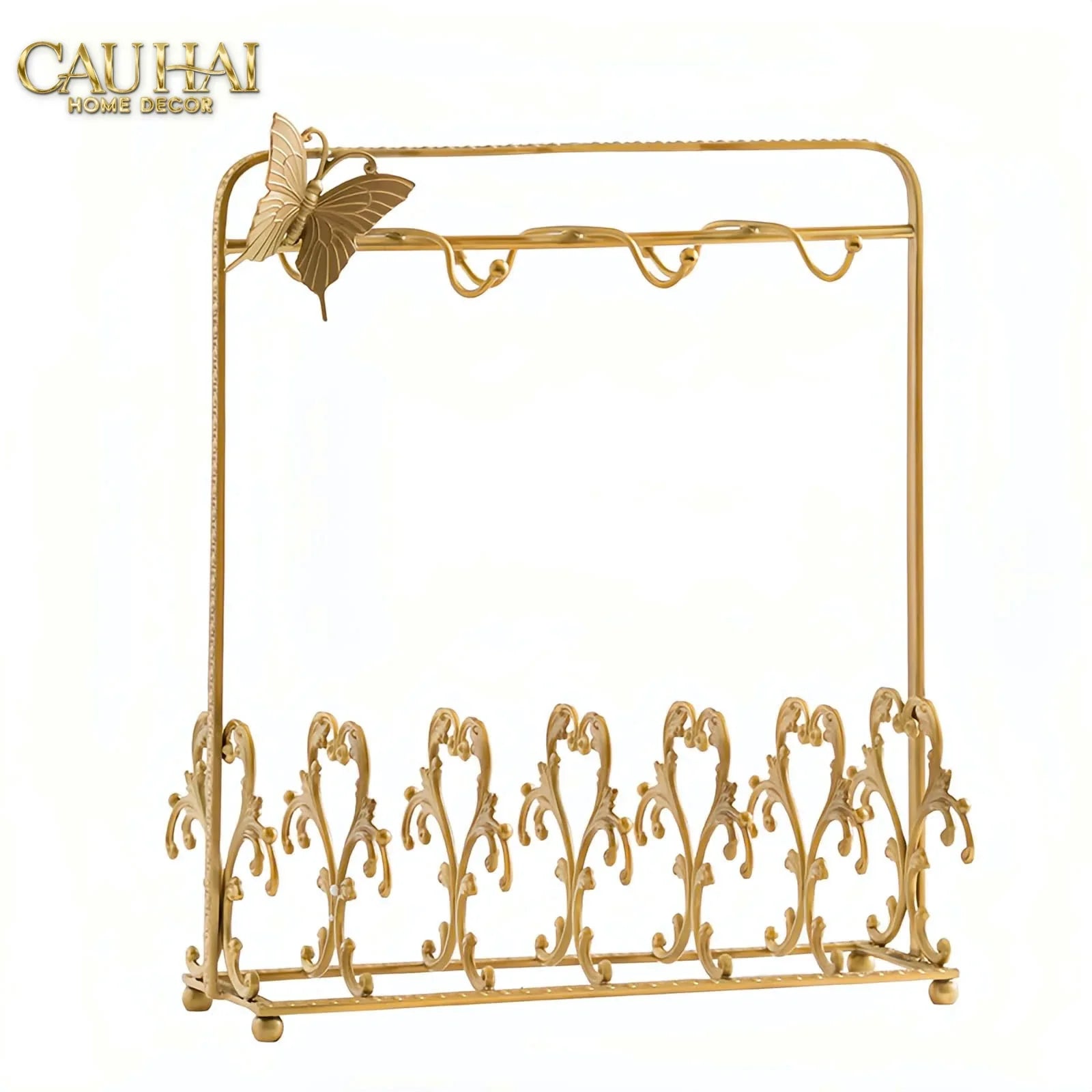 Maison Couture - Giá Treo Tách Trà Bằng Đồng Présentoir de Tasses Papillon en Laiton Doré 31x35-BỘ BÌNH TRÀ-CẬU HAI HOME DECOR