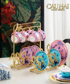 Maison Couture - Giá Treo Tách Trà Bằng Đồng Présentoir de Tasses Papillon en Laiton Doré 31x35-BỘ BÌNH TRÀ-CẬU HAI HOME DECOR