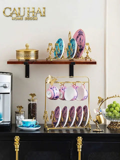Maison Couture - Giá Treo Tách Trà Bằng Đồng Présentoir de Tasses Papillon en Laiton Doré 31x35-BỘ BÌNH TRÀ-CẬU HAI HOME DECOR