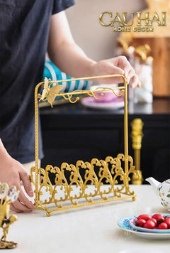 Maison Couture - Giá Treo Tách Trà Bằng Đồng Présentoir de Tasses Papillon en Laiton Doré 31x35-BỘ BÌNH TRÀ-CẬU HAI HOME DECOR
