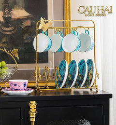 Maison Couture - Giá Treo Tách Trà Bằng Đồng Présentoir de Tasses Papillon en Laiton Doré 31x35-BỘ BÌNH TRÀ-CẬU HAI HOME DECOR