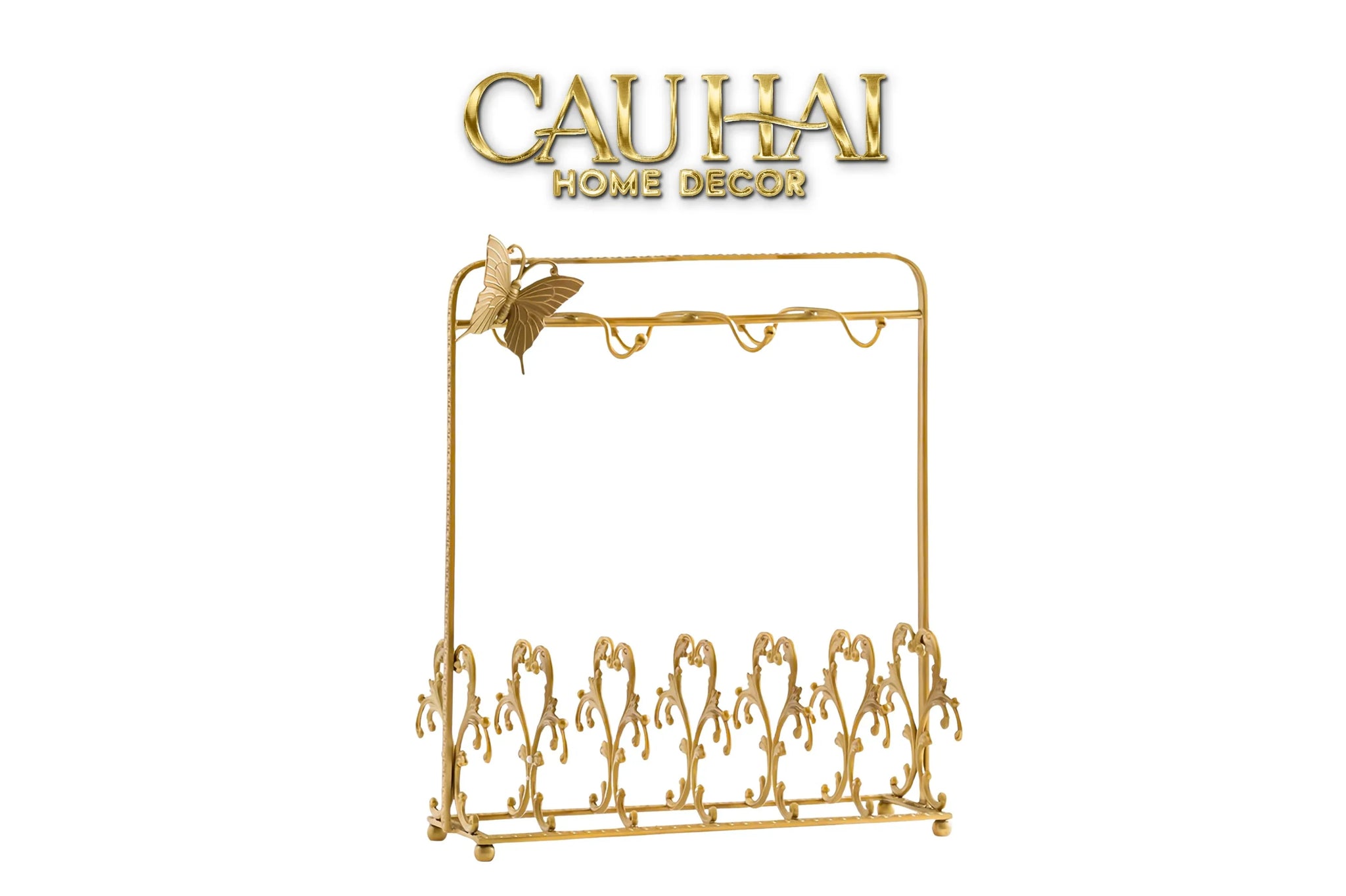 Maison Couture - Giá Treo Tách Trà Bằng Đồng Présentoir de Tasses Papillon en Laiton Doré 31x35-BỘ BÌNH TRÀ-CẬU HAI HOME DECOR