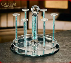 Maison Couture – Giá Úp Ly Cristalleries Orbital 6 Slot – Cyan-GIÁ TREO LY/ ÚP LY-CẬU HAI HOME DECOR