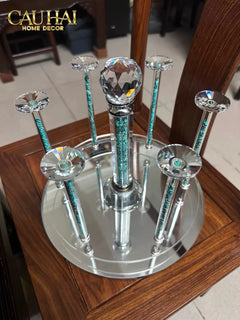 Maison Couture – Giá Úp Ly Cristalleries Orbital 6 Slot – Cyan-GIÁ TREO LY/ ÚP LY-CẬU HAI HOME DECOR