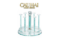 Maison Couture – Giá Úp Ly Cristalleries Orbital 6 Slot – Cyan-GIÁ TREO LY/ ÚP LY-CẬU HAI HOME DECOR