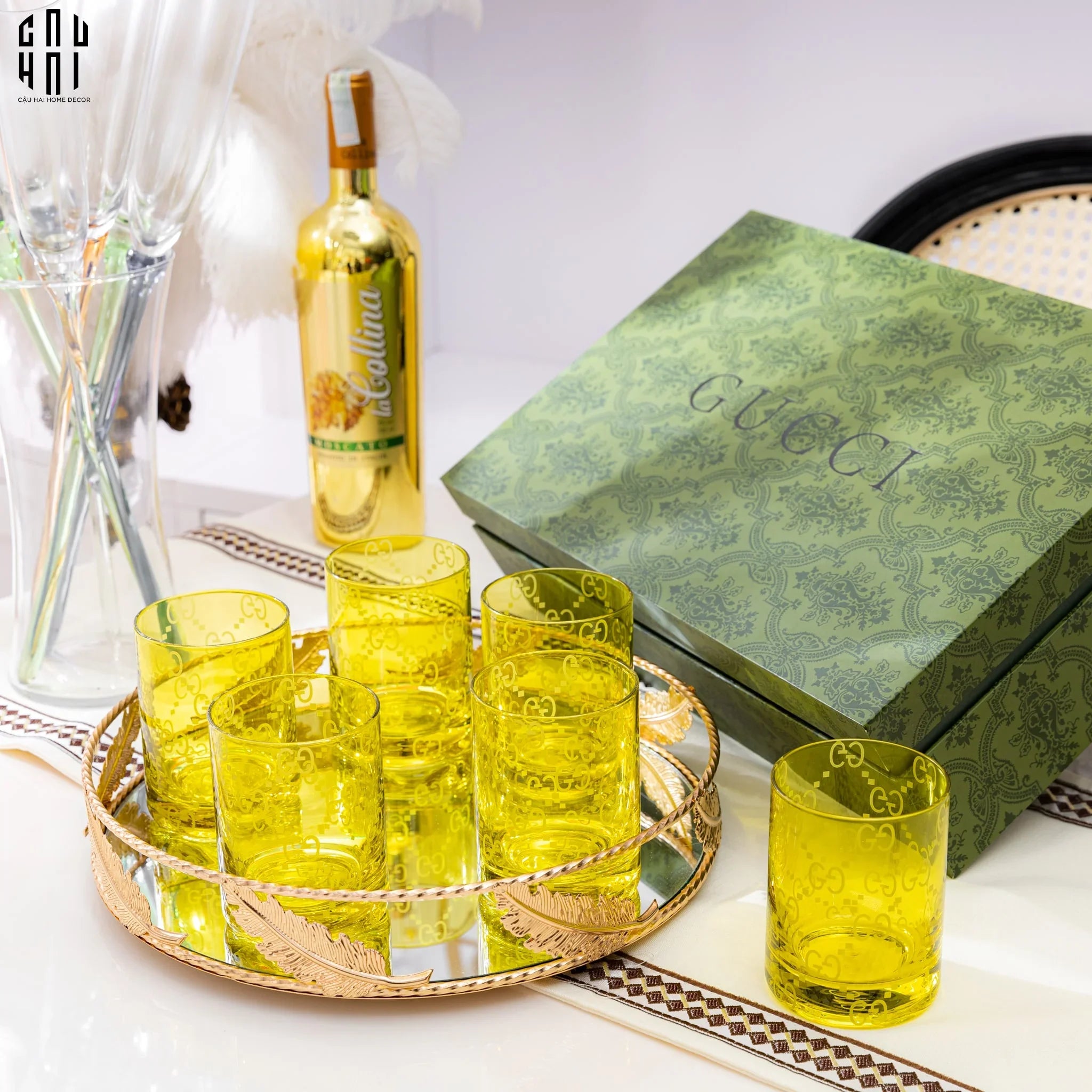 Maison Couture - Gift Box Set 6 Ly Thuỷ Tinh GG Jungle - Forest Lumière 270ML-LY THỦY TINH-CẬU HAI HOME DECOR