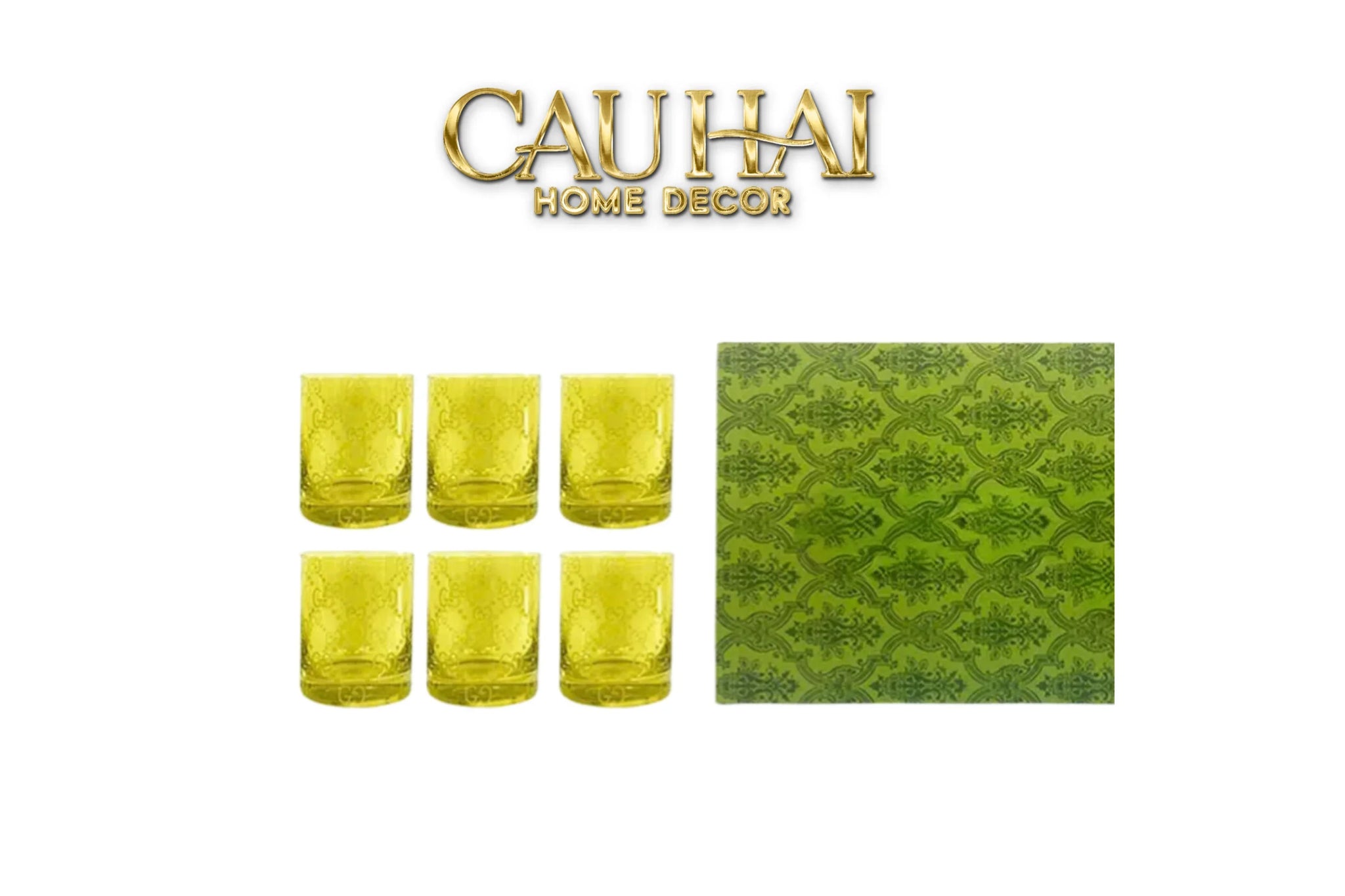 Maison Couture - Gift Box Set 6 Ly Thuỷ Tinh GG Jungle - Forest Lumière 270ML-LY THỦY TINH-CẬU HAI HOME DECOR