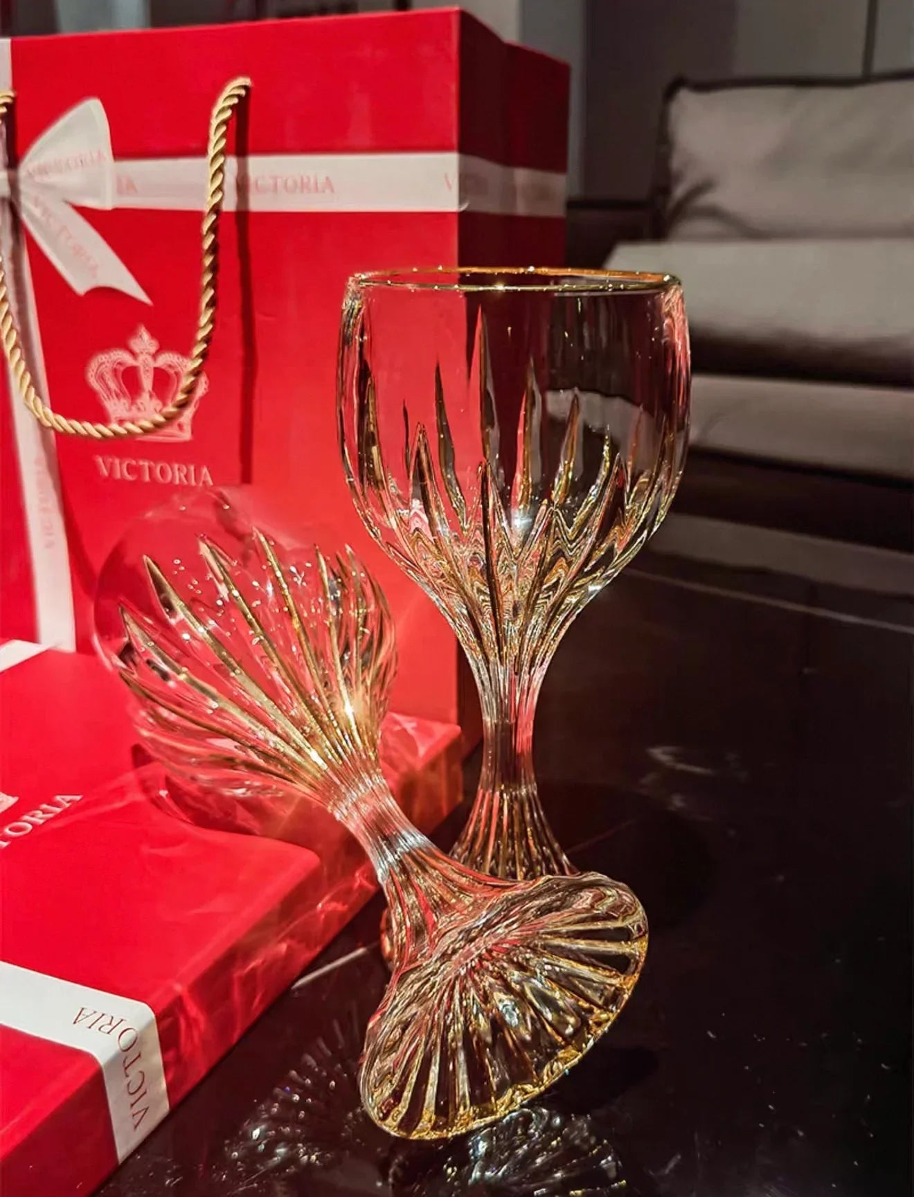 Maison Couture - Gift Set 2 Ly Pha Lê Vino Russo BCR Victoria Cristalleries Glasses-LY THỦY TINH-CẬU HAI HOME DECOR