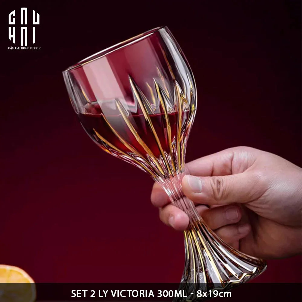 Maison Couture - Gift Set 2 Ly Pha Lê Vino Russo BCR Victoria Cristalleries Glasses-LY THỦY TINH-CẬU HAI HOME DECOR