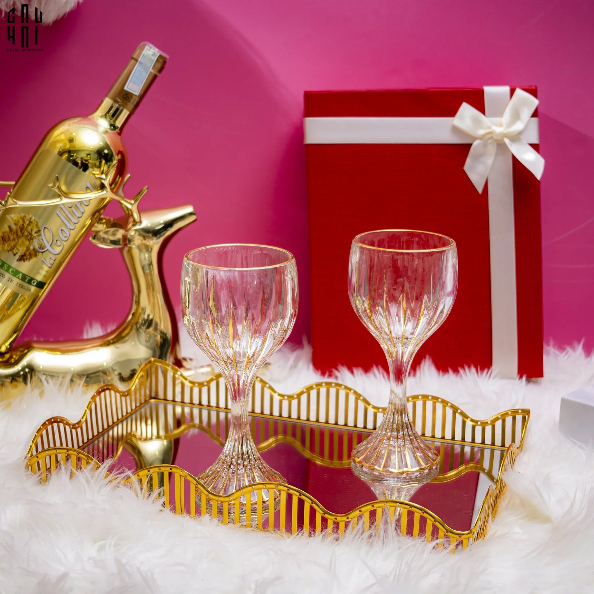 Maison Couture - Gift Set 2 Ly Pha Lê Vino Russo BCR Victoria Cristalleries Glasses-LY THỦY TINH-CẬU HAI HOME DECOR