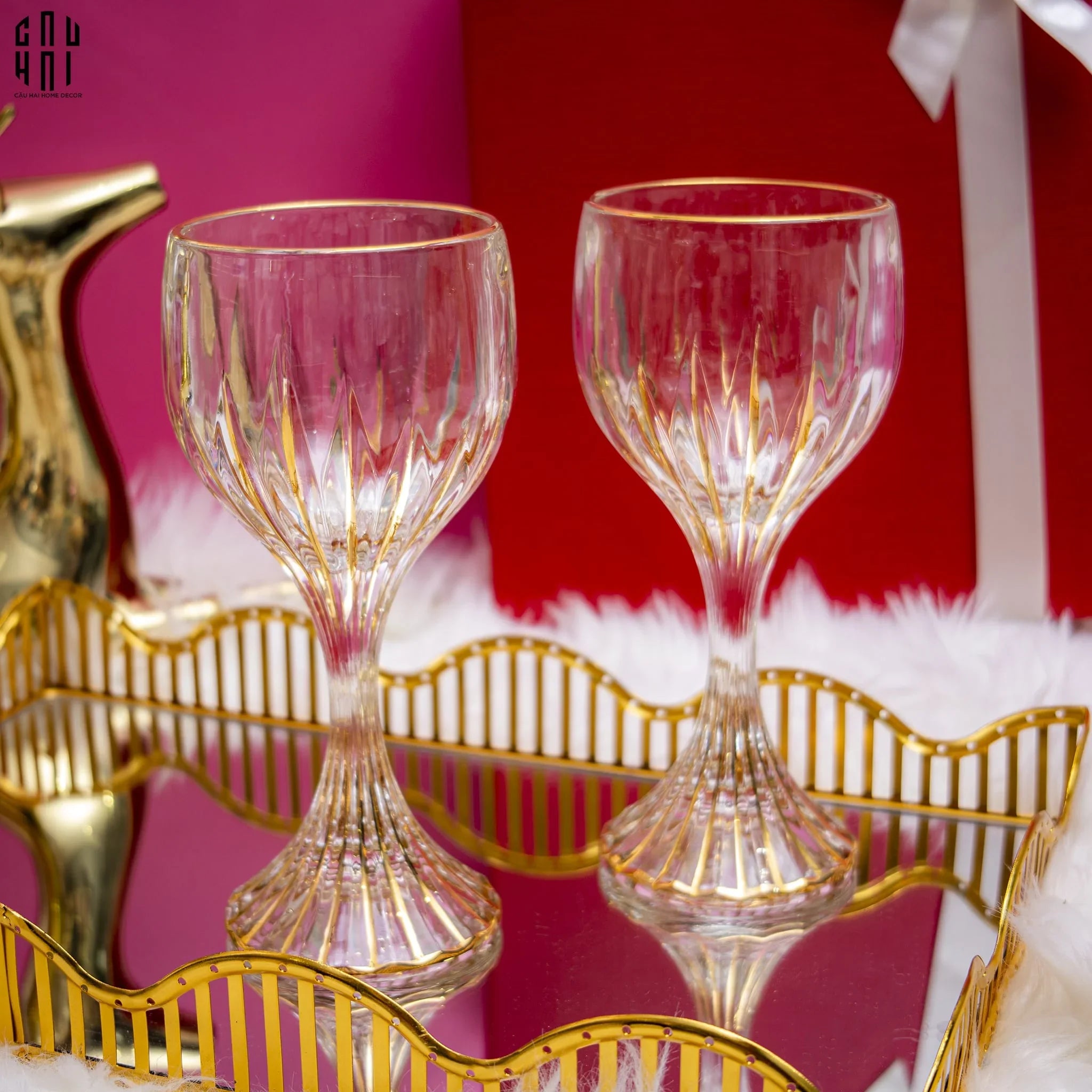 Maison Couture - Gift Set 2 Ly Pha Lê Vino Russo BCR Victoria Cristalleries Glasses-LY THỦY TINH-CẬU HAI HOME DECOR