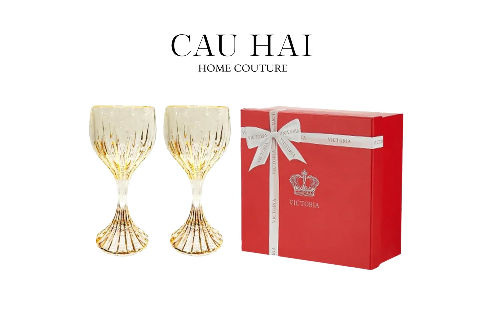 Maison Couture - Gift Set 2 Ly Pha Lê Vino Russo BCR Victoria Cristalleries Glasses-LY THỦY TINH-CẬU HAI HOME DECOR