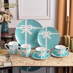 Maison Couture - Gift Set 2 Tách Trà Élégance Turquoise Ribbon 4Pcs-SET BÌNH TRÀ-CẬU HAI HOME DECOR