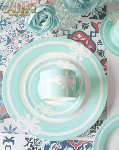 Maison Couture - Gift Set 2 Tách Trà Élégance Turquoise Ribbon 4Pcs-SET BÌNH TRÀ-CẬU HAI HOME DECOR