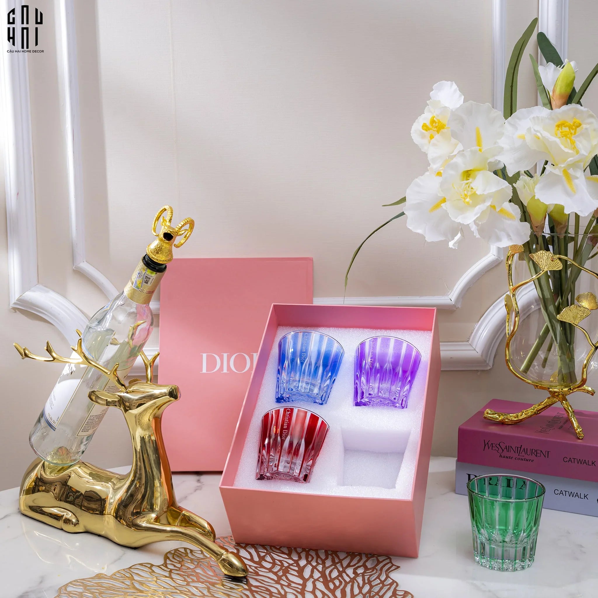 Maison Couture - Gift Set 4 Ly Pha Lê Cristallerie Atélier Rosé Calisson 200ML-LY THỦY TINH-CẬU HAI HOME DECOR