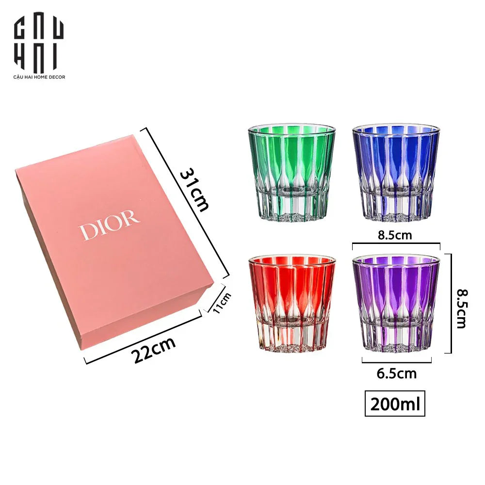 Maison Couture - Gift Set 4 Ly Pha Lê Cristallerie Atélier Rosé Calisson 200ML-LY THỦY TINH-CẬU HAI HOME DECOR