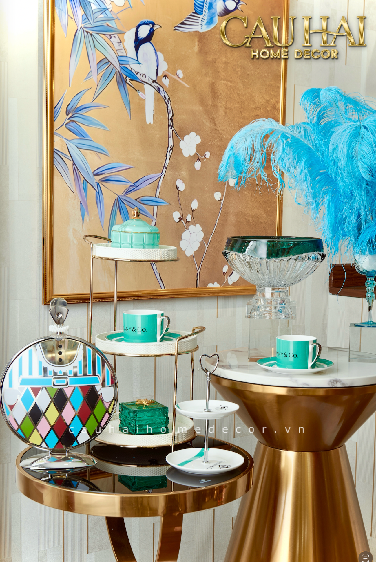 Maison Couture - Gift Set Bình Trà Chiều British Heritage Turquoise Élegance Afternoon Tea Set 5pcs-SET BÌNH TRÀ-CẬU HAI HOME DECOR
